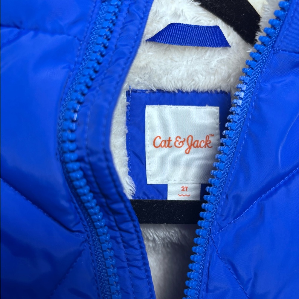 Cat & Jack Quilted & Lined Blue Boys Coat – Size 2T - Picture 4 of 6